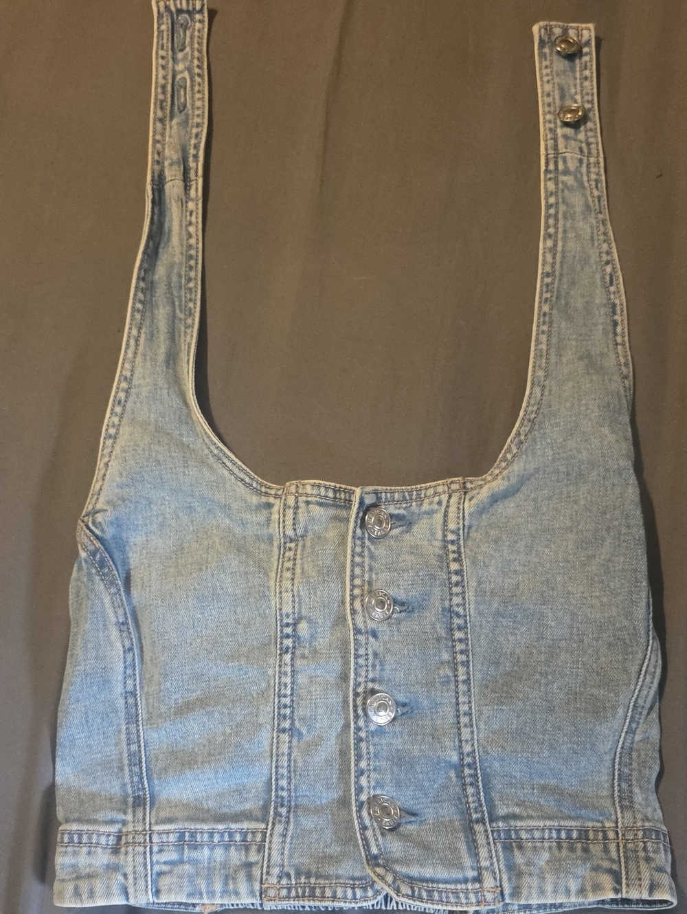 American Eagle Outfitters Blue Smocked Denim Tank Size XS